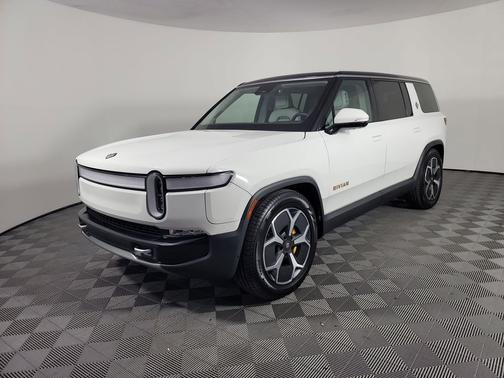 Glacier White 2024 Rivian R1S Adventure Quad Motor Large Pack