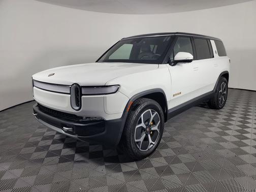 Glacier White 2024 Rivian R1S Adventure Quad Motor Large Pack