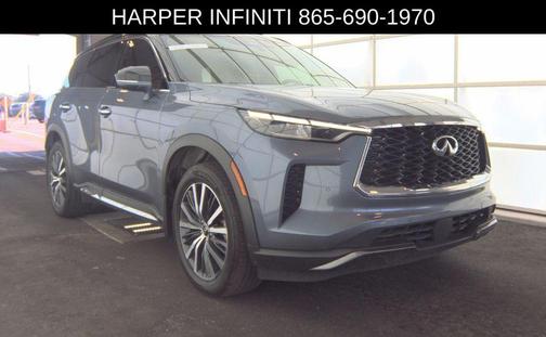 Moonbow Blue/Black Obsidian 2023 INFINITI QX60 AUTOGRAPH