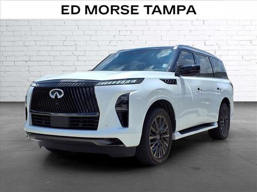 Radiant White/Black Obsidian 2025 INFINITI QX80 AUTOGRAPH AWD