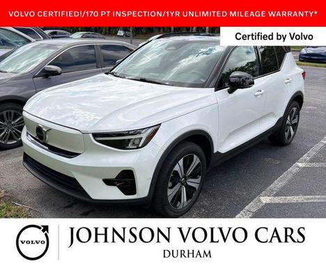 Crystal White Metallic 2023 Volvo XC40 Recharge Pure Electric Twin Plus