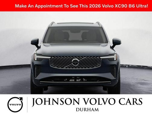 Denim Blue Metallic 2026 Volvo XC90 Ultra, B6 AWD Gas (mild hybrid), Gasoline, Bright, 7 Seats