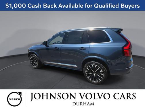 Denim Blue Metallic 2026 Volvo XC90 Plus, B6 AWD Gas (mild hybrid), Gasoline, Bright, 7 Seats