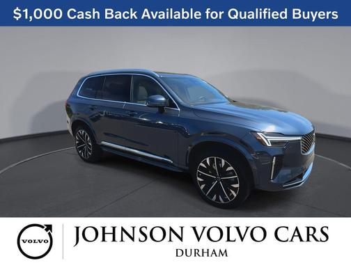 Denim Blue Metallic 2026 Volvo XC90 Plus, B6 AWD Gas (mild hybrid), Gasoline, Bright, 7 Seats