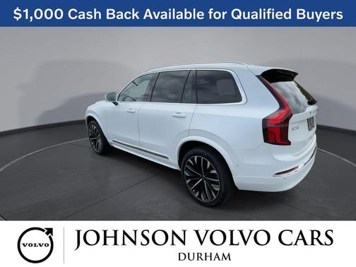 Crystal White Pearl 2026 Volvo XC90 Plus, B6 AWD Gas (mild hybrid), Gasoline, Bright, 7 Seats