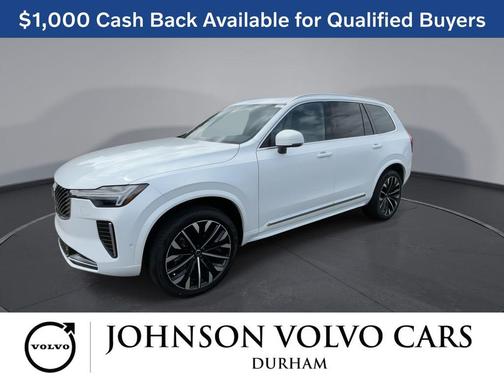 Crystal White Pearl 2026 Volvo XC90 Plus, B6 AWD Gas (mild hybrid), Gasoline, Bright, 7 Seats