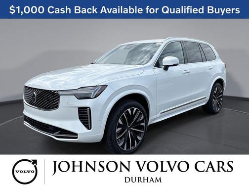 Crystal White Pearl 2026 Volvo XC90 Plus, B6 AWD Gas (mild hybrid), Gasoline, Bright, 7 Seats