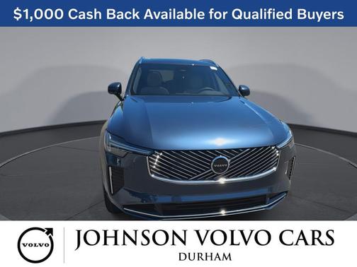Denim Blue Metallic 2026 Volvo XC90 Plug-In Hybrid Plus, T8 AWD, Electric/Gasoline, Bright, 7 Seats