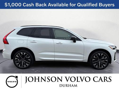 Crystal White Metallic 2026 Volvo XC60 Plug-In Hybrid Ultra, T8 AWD Electric/Gasoline, Dark