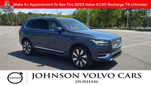 Denim Blue Metallic 2023 Volvo XC90 Recharge Plug-In Hybrid T8 Ultimate Bright Theme 7-Seater