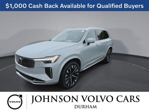 Vapour Grey Metallic 2026 Volvo XC90 Plus, B5 AWD Gas (mild hybrid), Gasoline, Bright, 7 Seats