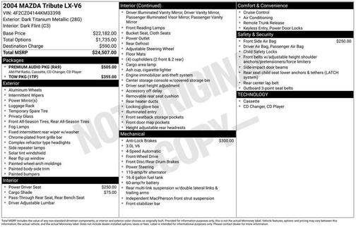 2004 Mazda Tribute LX V6