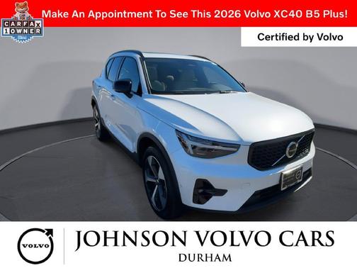 Crystal White 2026 Volvo XC40 Plus, B5 AWD Gas (mild hybrid), Dark
