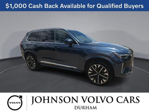 Denim Blue Metallic 2026 Volvo XC90 Plus, B6 AWD Gas (mild hybrid), Gasoline, Bright, 7 Seats