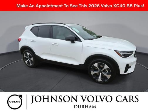 Crystal White 2026 Volvo XC40 Plus, B5 AWD Gas (mild hybrid), Dark