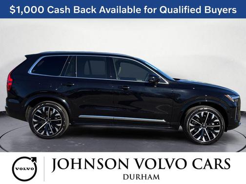 Onyx Black Metallic 2026 Volvo XC90 Ultra, B6 AWD Gas (mild hybrid), Gasoline, Bright, 7 Seats
