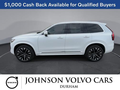 Crystal White Pearl 2026 Volvo XC90 Ultra, B6 AWD Gas (mild hybrid), Gasoline, Bright, 7 Seats