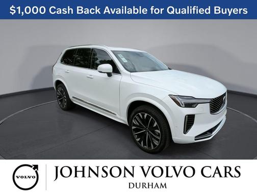 Crystal White Pearl 2026 Volvo XC90 Ultra, B6 AWD Gas (mild hybrid), Gasoline, Bright, 7 Seats