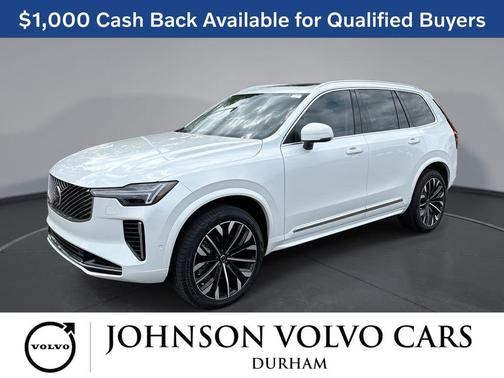 Crystal White Pearl 2026 Volvo XC90 Ultra, B6 AWD Gas (mild hybrid), Gasoline, Bright, 7 Seats