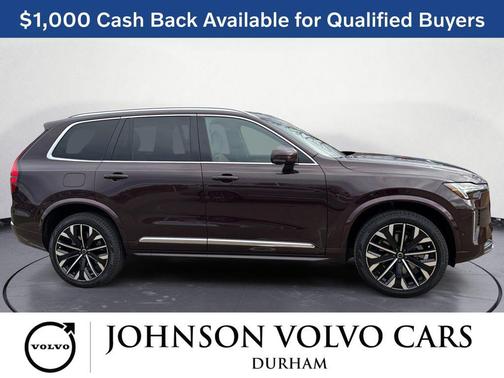 Mulberry Red Metallic 2026 Volvo XC90 Plus, B5 AWD Gas (mild hybrid), Gasoline, Bright, 7 Seats