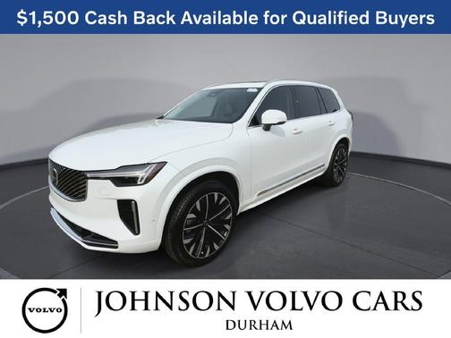 Crystal White Pearl 2026 Volvo XC90 Ultra, B6 AWD Gas (mild hybrid), Gasoline, Bright, 7 Seats