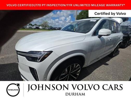 Crystal White Pearl 2026 Volvo XC90 Plus, B6 AWD Gas (mild hybrid), Gasoline, Bright, 7 Seats