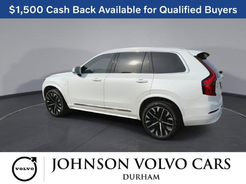 Crystal White Pearl 2026 Volvo XC90 Plug-In Hybrid Plus, T8 AWD, Electric/Gasoline, Bright, 7 Seats