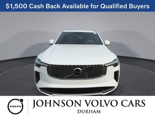 Crystal White Pearl 2026 Volvo XC90 Plug-In Hybrid Plus, T8 AWD, Electric/Gasoline, Bright, 7 Seats