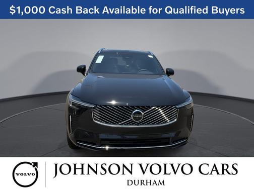 Onyx Black Metallic 2026 Volvo XC90 Plus, B6 AWD Gas (mild hybrid), Gasoline, Bright, 6 Seats