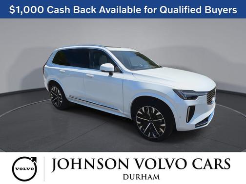 Crystal White Pearl 2026 Volvo XC90 Plus, B6 AWD Gas (mild hybrid), Gasoline, Bright, 7 Seats