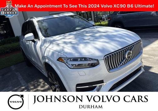 Crystal White Metallic 2024 Volvo XC90 B6 Ultimate Bright Theme 7-Seater