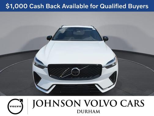 Crystal White Metallic 2026 Volvo XC60 Plug-In Hybrid Plus, T8 AWD Electric/Gasoline, Dark