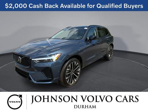 Denim Blue Metallic 2026 Volvo XC60 Plug-In Hybrid Ultra, T8 AWD Electric/Gasoline, Dark