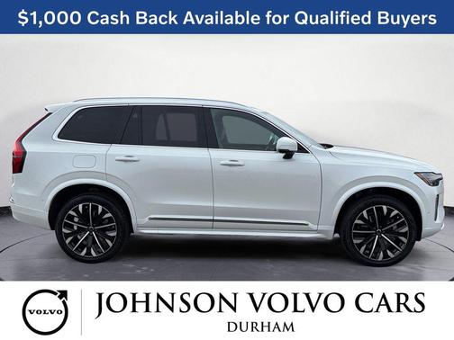 Crystal White Pearl 2026 Volvo XC90 Ultra, B6 AWD Gas (mild hybrid), Gasoline, Bright, 7 Seats