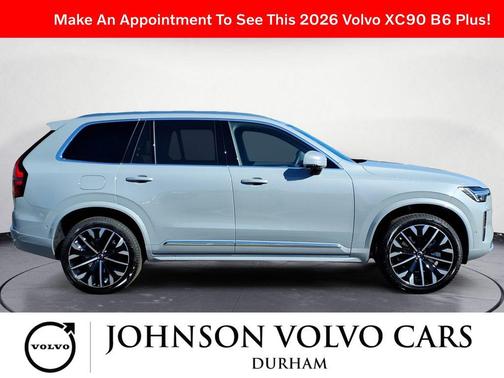 Vapour Grey Metallic 2026 Volvo XC90 Plus, B6 AWD Gas (mild hybrid), Gasoline, Bright, 7 Seats