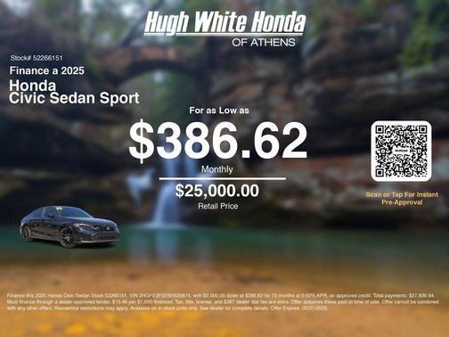 Black 2025 Honda Civic Sport