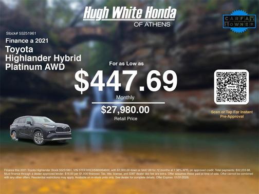 2021 Toyota Highlander Hybrid Platinum