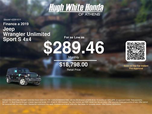 2019 Jeep Wrangler Unlimited Sport