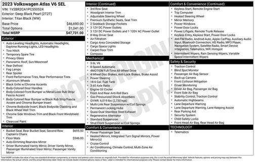 2023 Volkswagen Atlas 3.6L SEL