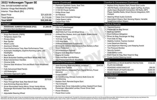 2022 Volkswagen Tiguan 2.0T SE