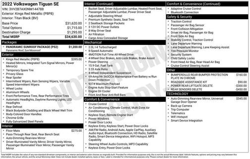 2022 Volkswagen Tiguan 2.0T SE