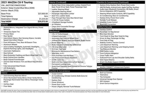 2021 Mazda CX-9 Touring