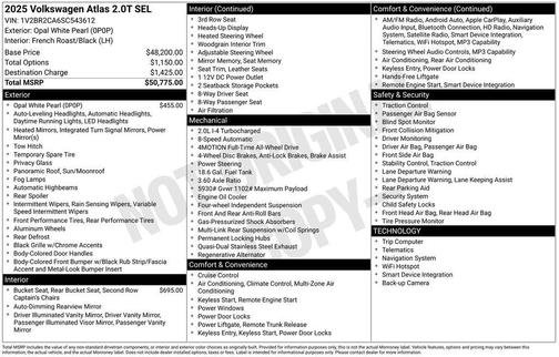 2025 Volkswagen Atlas 2.0T SEL
