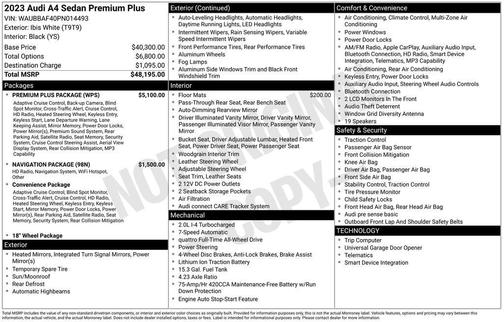 2023 Audi A4 40 Premium Plus