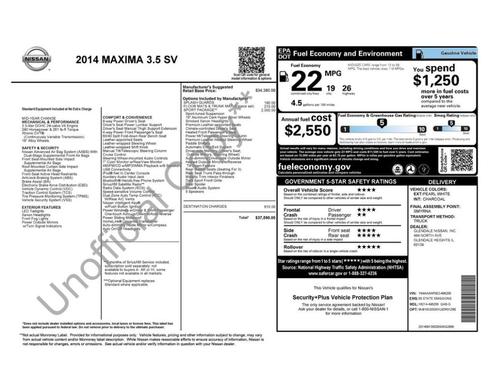 2014 Nissan Maxima SV