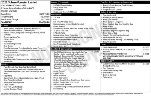 2022 Subaru Forester Limited