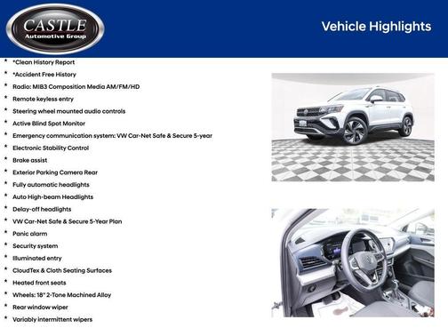 Pure White 2023 Volkswagen Taos 1.5T SE