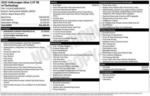 2022 Volkswagen Atlas 2.0T SE w/Technology