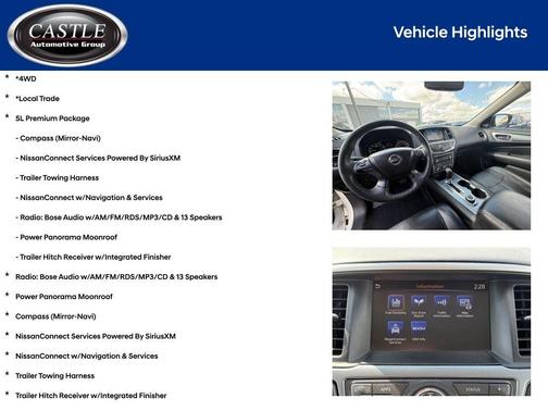 White 2017 Nissan Pathfinder SL