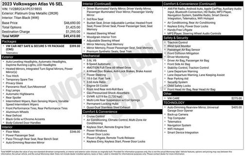 2023 Volkswagen Atlas 3.6L SEL